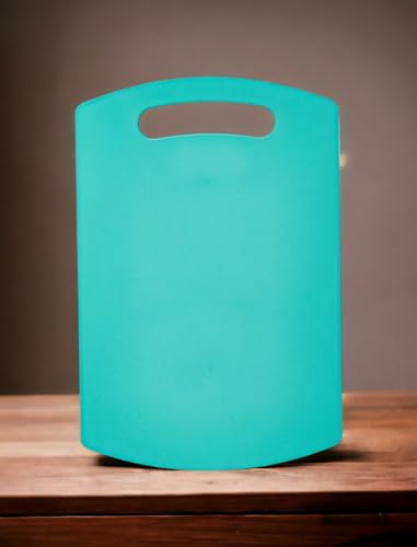 Image of Premium Plastic Cutting Board for Kitchen Chopping and Slicing Vegetables Fruits Meat Utility Food Prep Board with Easy Clean Surface and Grip Design Turquoise Pack of 1