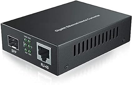 HANUTECH Gigabit SFP to Ethernet RJ45 Media Converter | Ethernet to Fiber Converter (1 SFP Media Converter-Without SFP Module)