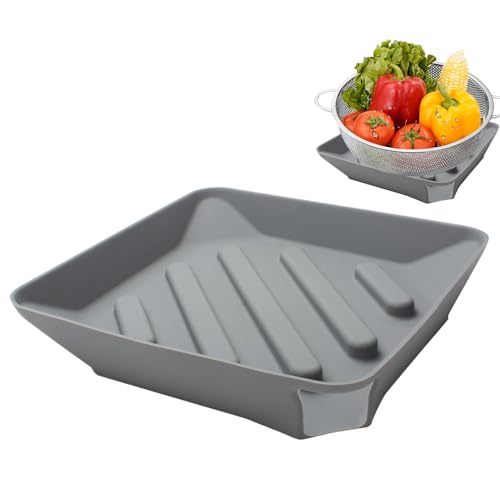 Alfombrillas para encimera de cocina de silicona antideslizante con boquilla de drenaje 2