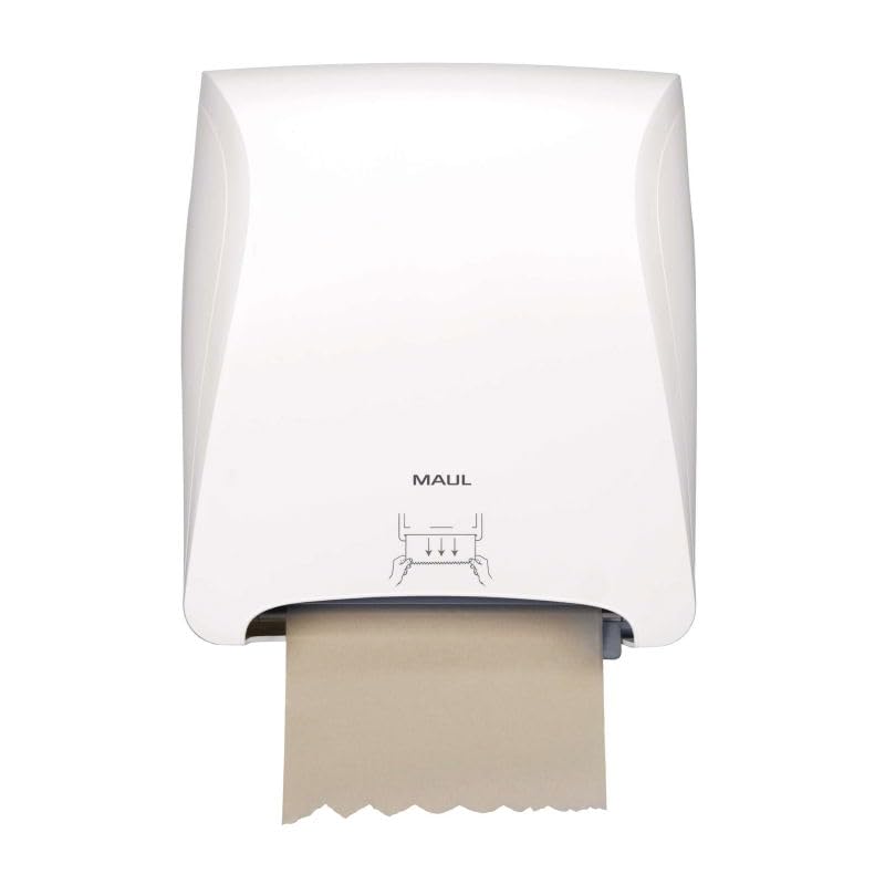MAUL Dispensador toallas MAULcare Pared blanco para higiene diaria | ABS resistente a golpes, montaje sencillo, cierre con llave, formato compacto para baños y oficinas