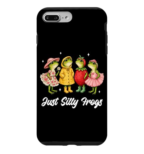 Just Silly Frogs �L���[�g �R�e�[�W�R�A �t���[���� �t ���� �X�}�z�P�[�X iPhone 7 Plus/8 Plus �p