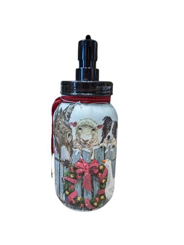 Charming Farm Animals Decorative Jar with Versatile Lid Options - Soap Pump, Coin Bank, Vase, Light, Tissue Dispenser, or Canister