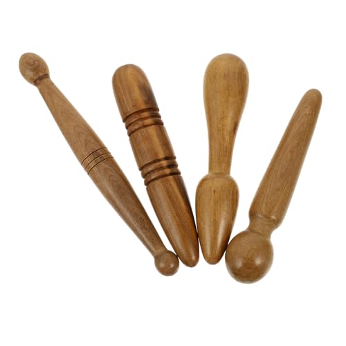 TOPPERFUN 4 piezas Masajeador Manual de Acupresión Barra de Masaje Multifuncional para Cabeza Cuello y Hombros Herramienta Suave y Segura para Relajación y Alivio Muscular Casa y Salones de