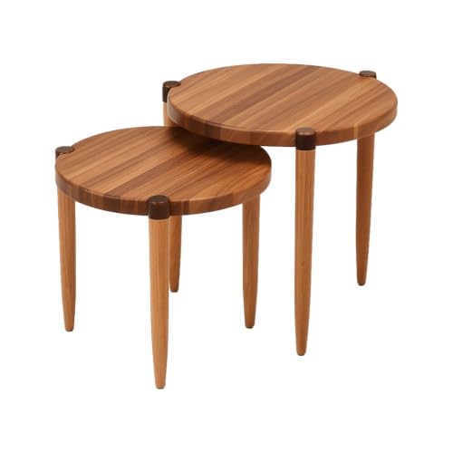 Image of Leick Home Redonda Bay Round End Table, Natural Jequitiba