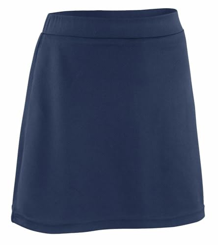Girls School Skort – 2-in-1 Smart Uniform Skirt with Built-in Stretchy Shorts – Flat Front, Non-Pleated & Pocket-Free – PE, Sports & Daily Wear (UK, Age, 13 Years, 14 Years, Regular, Navy)