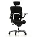 hjh OFFICE 652000 High End Bürostuhl VAPOR LUX Stoff Schwarz Ergonomischer Drehstuhl mit flexibler Lendenwirbelstütze