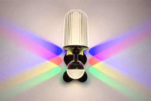 Image of Modern Crystal Decorative RGB with 3-Color LED Warm White, Natural White & Cool White LED Wall Lamp Sconce for Living Room, Bedroom, Hallway, Hotel, Staircase, Drawing Room, Restaurant,Home