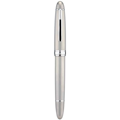 Image of Asvine J16 Brushed Titanium Fountain Pen Jowo Medium Nib Piston Filling, Ink Window, Wrench & Box