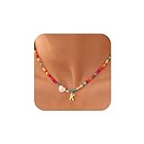 Ursteel Necklace for Girls Kids - Beaded Initial Letter K Necklaces for Tween Teennage Girl...