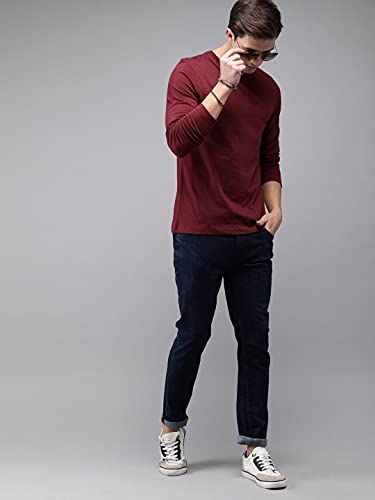 Image of Round Neck Full Sleeve Plain-Solid Regular Fit Casual Men's Multicolor T-Shirts (Pack of 2)