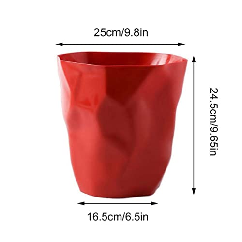 Caneca de basura geométrica irregular de plástico roja S miniatura 2