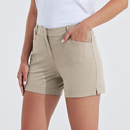 Willit Short feminino de golfe de 11,4 cm, secagem rápida, casual, ao ar livre, com bolsos, resisten