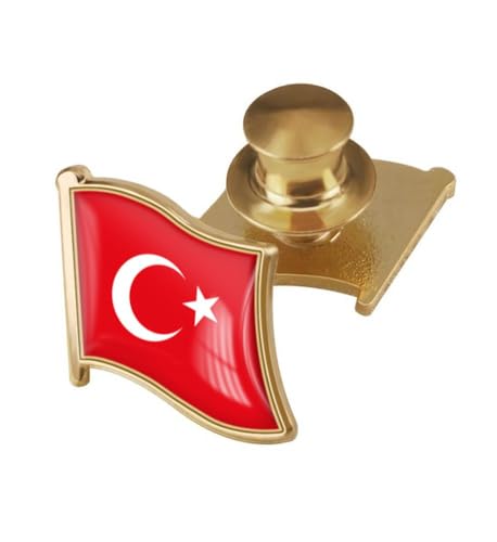 Image of vmcoatdu Country Flag Backs Locking Pin Keepers Locking Clasp Pin Badge International Travel Brooch Metal Alloy Souvenir Pin 0.75x0.7 Inch Small Pin