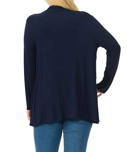 Image of Pastel by Vivienne Women's Long Sleeve Jersey Plus Size Cardigan