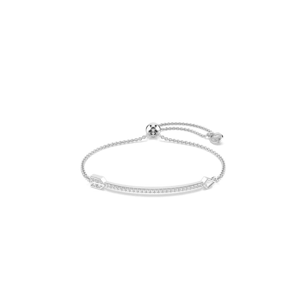 Swarovski Braccialetto Idyllia, Taglio misto, Freccia, Bianco, Placcato rodio