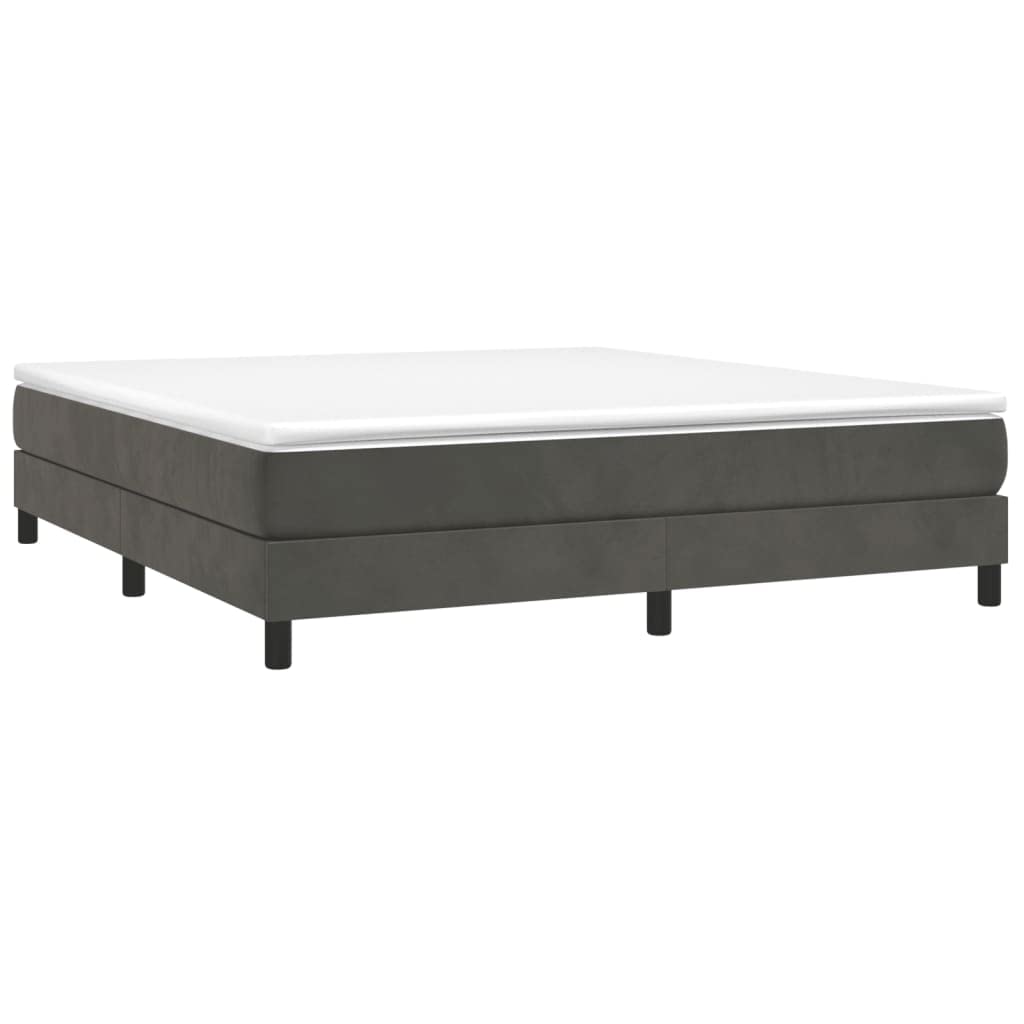 vidaXL Estructura de Cama con somier Terciopelo Gris Oscuro 160x200cm