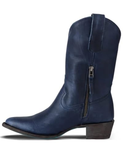 Midnight Navy Plain Jane Midi by Lane Boots3