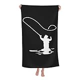 Toalla de Playa Fly Fishing Clipart Absorbente Fácil Cuidado ToallaPlaya para Deporte Camping Gimnasio 80x130cm