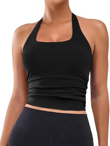 BMJL Womens Halter Built in Bra Workout Sports Tank Tops Buttery ...