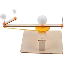 ORFOFE 1set Wood Solar System Model DIY Earth Moon and Sun Orbital Teaching Kit for Boys and Girls Educational Astronomy Apparatus Sturdy Base for Home Classroom Use