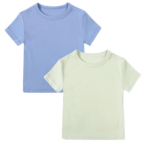 Image of Kids Tales Little Boys Girls Solid Color Short Sleeve Pullover T-Shirt