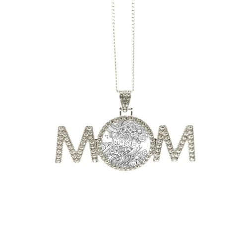 Collier pendentif violon en argent pour maman et grand-mère