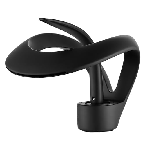 Dennienova Robinet de lavabo cascade, monotrou et levier unique, design moderne (noir mat)