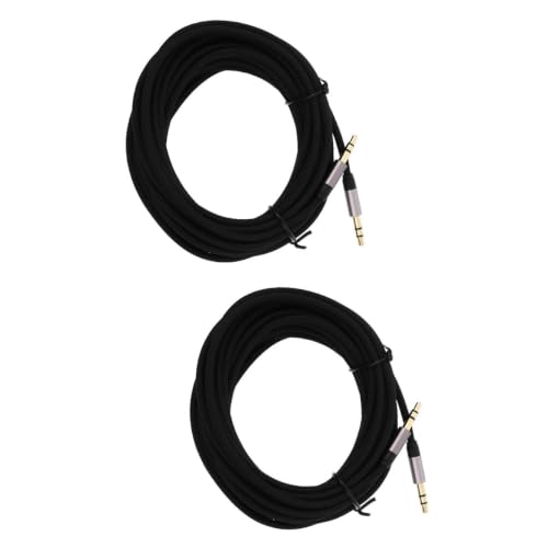 Cable audio aux macho a macho Uonlytech con doble trenzado de nylon negro 4