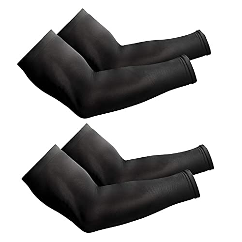 SUBHUSHA Arm Sleeve Unisex Sports Compression Sun Protection UV UPF 50 Cooling Sleeve Tattoo Cover Up Men & Women Cycling Cricket Biking Riding Golf Football Basketball & Running Black