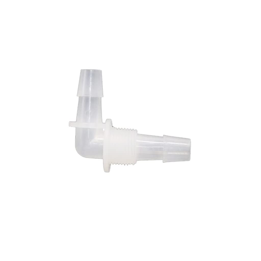 Evanem Men's One Color Plastic Pipe Fitting Pagoda Barb Equal Reducing G Thread Elbow, For Fish Tank Pp Insert Hose Bulkhead Connector(6.4-1I4-6.4)