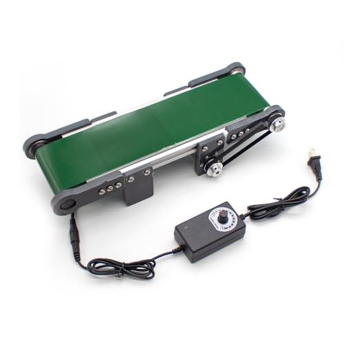 iDili Electric Desktop Conveyor Belt Speed Adjustable DIY Elevator Model Friction Experiment Device 0-116RPM 100x350MM