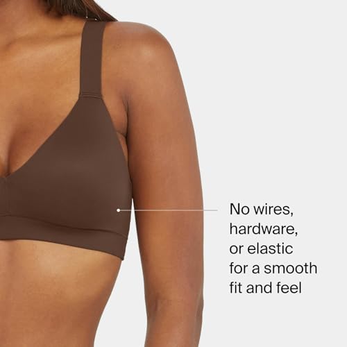 Image of SPANX Bra-Llelujah Lightly Lined Bralette - Wire-Free Bra - Comfortable Support - Wireless Bra - Dig-Free Straps - Chestnut Brown - X-Small