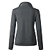 Women's Fashion Quilted Pattern Long Sleeve Casual Zipper Sweatshirt Solid Color Pullover Shirt Top.JNINTH (US, Alpha, X-Large, Regular, Regular, Dark Gray)