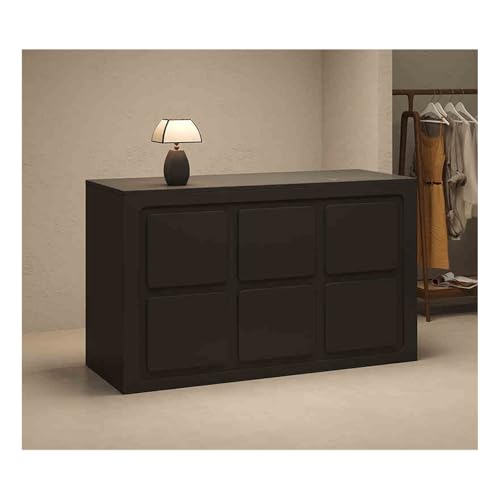 Escritorio ecológico de 80 cm de alto, color negro, ideal para negocios y oficina, piel moderna