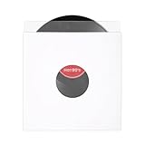 YSUFAGNR 12 Inch White Cardstock Record Outer Sleeves with Center Hole - Heavy Duty Kraft Paper Jackets Covers for LP Album Storage, Fits 12