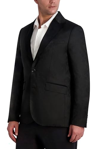 KARL LAGERFELD Men's 2 Button Long Sleeve Skull Jacquard Blazer3