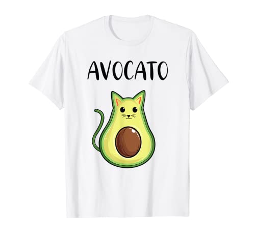 Cute Avocato Vegan Vegetarian Cat Avocado T-Shirt