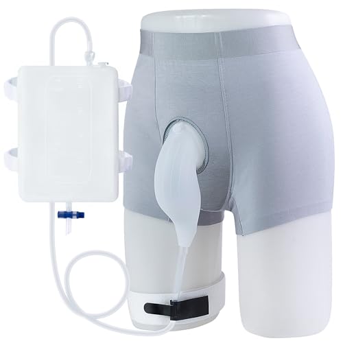 SorealGroup External Catheter for Men, Detachable 1000mL Silicone Urine Bag, Wearable Male Incontinence Collector with Trimmable Tube & Anti-Slip Straps for Daytime, Driving and Seated Use