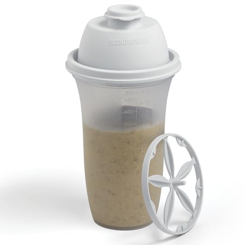 SIGNORA WARE Shaker-Flaschen aus Kunststoff 500 ml für Mahlzeiten Shakes & Smoothies Getränke zum Mischen von Salat Dressing & Saucen Margarita mehr