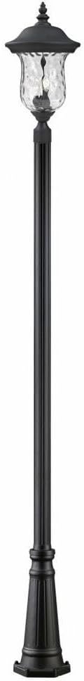 Lámpara de poste exterior 3 luces estilo gótico 12.38x118.25 pulg