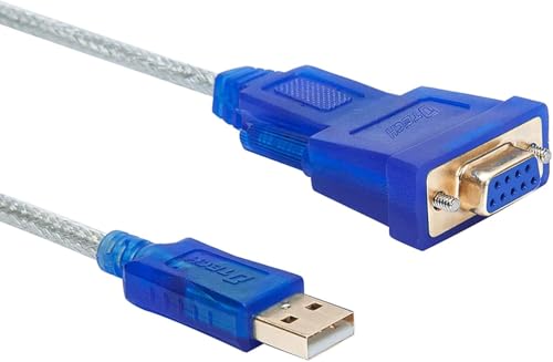 DTECH 1,8 m USB 2.0 auf RS232 DB9 Seriell adapterkabel für Frauen Unterstützt Windows 11,10, 8, 7, Mac, Linux(Blau)