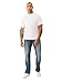 True Religion Men's Billy Super T Flap Jeans – Straight Leg Denim with Contrast Stitching- Ericcson Pl Dark Wash, 34