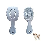 Cloud-Shaped Soft Bristle Small Dog Brush - Hollow Back Design for Easy Grooming - Ideal for Yorkie, Shih Tzu, Maltese Maltipoo Pomeranian- Puppy Essentials , Pet Hair Removal Essentials (Blue)
