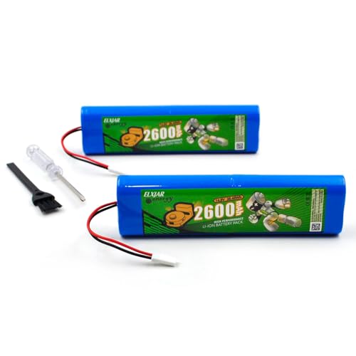 elxjarenergy (2-Pack) 14.8V 2600mAh Li-ion Battery, Compatible with ILIFE V3s Pro V5s Pro V50 V8s X750 PUCRC90 Deebot DF45 Robot Vacuum Cleaner 18650B4-4S1P-AGX-2 SUN-INTE-202
