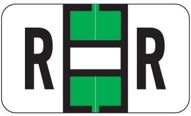 Doctor Stuff - File Folder Labels, Alphabet Letter R, Ringbook Sheets, Jeter 5800 - JTAM Series Compatible Alpha Stickers, Light Green, 15/16" x 1-5/8