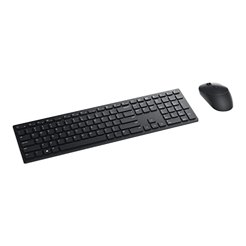 Dell KM5221W Pro Wireless Keyboard & Mouse, UK (QWERTY), 2.4GHz, 128-bit AES encryption, 4000 dpi, Windows, Apple, Android, Linux & Chrome, (Black)