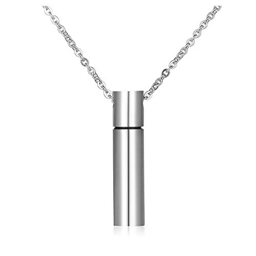 Jovivi Edelstahl Memorial Schmuck Asche Urne Anhänger Zylinder Kette Kapsel Pendant Halskette Damen Herren Gedenk Geschenk