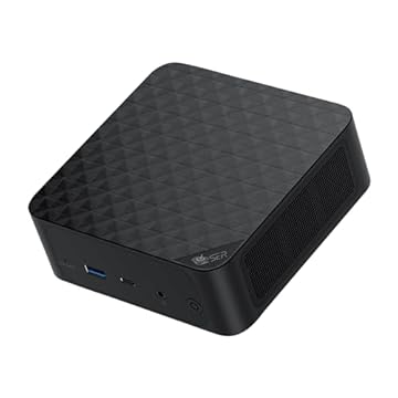 Beelink SER6-P Mini PC 6900HX Processador AMD Ryzen 9 (8C/16T, até 4,9GHz) 32G DDR5+1TB M.2 2280 PCIe 4.0x4 SSD, WiFi 6, LAN 2.5G, 4K, BT 5.2, HDMI 2.1, DP 1.4, USB4