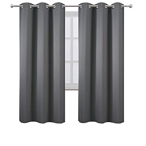 Image of LEMOMO Grey Thermal Blackout Curtains /42 x 72 Inch /Set of 2 Panels Room Darkening Curtains for Bedroom