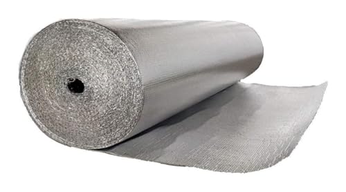 Lámina aislante de aluminio, Aislante térmico, Espuma aislante, apta para su uso en paredes y suelos(1x30m)